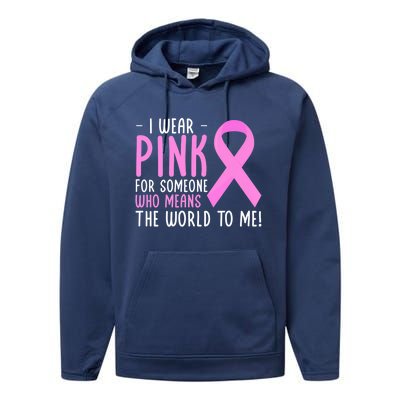 Breast Cancer Awarness Month Pink Ribbon Cancer Survivor Gift Performance Fleece Hoodie