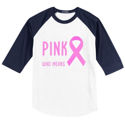 Breast Cancer Awarness Month Pink Ribbon Cancer Survivor Gift Baseball Sleeve Shirt