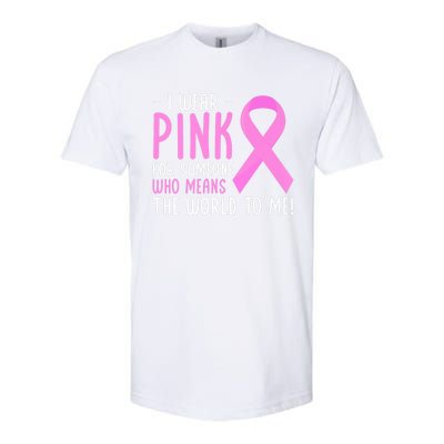 Breast Cancer Awarness Month Pink Ribbon Cancer Survivor Gift Softstyle CVC T-Shirt