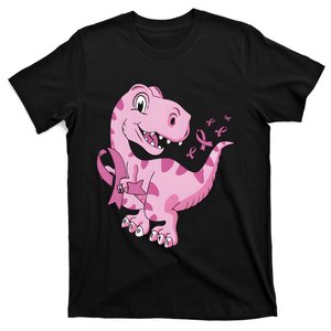 Breast Cancer Awareness Pink Dinosaur Cancer Support T-Shirt