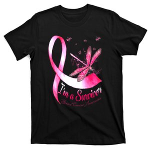 Breast Cancer Awareness Im A Survivor Dragonfly Gift T-Shirt