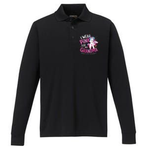 Breast Cancer Awareness Wear P.Ink Grandma Gift Performance Long Sleeve Polo