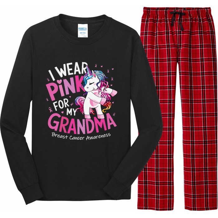 Breast Cancer Awareness Wear P.Ink Grandma Gift Long Sleeve Pajama Set