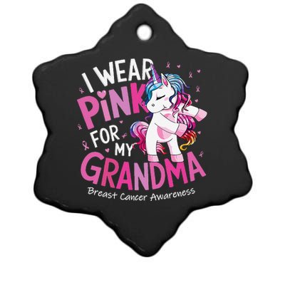 Breast Cancer Awareness Wear P.Ink Grandma Gift Ceramic Star Ornament