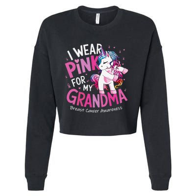 Breast Cancer Awareness Wear P.Ink Grandma Gift Cropped Pullover Crew