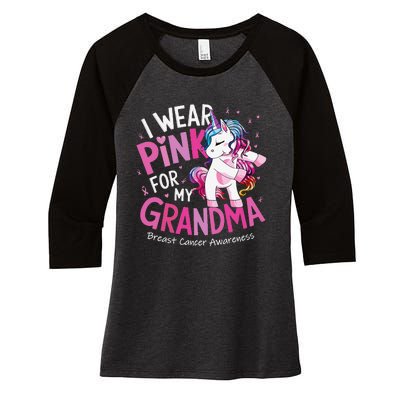 Breast Cancer Awareness Wear P.Ink Grandma Gift Women's Tri-Blend 3/4-Sleeve Raglan Shirt