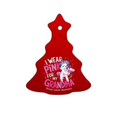 Breast Cancer Awareness Wear P.Ink Grandma Gift Ceramic Tree Ornament