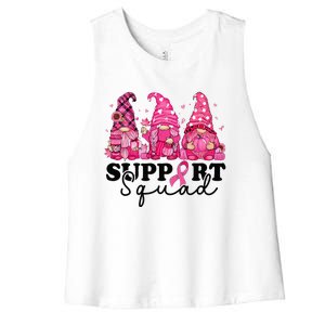 Breast Cancer Awareness For Gnomes Support Squad Women's Racerback Cropped Tank