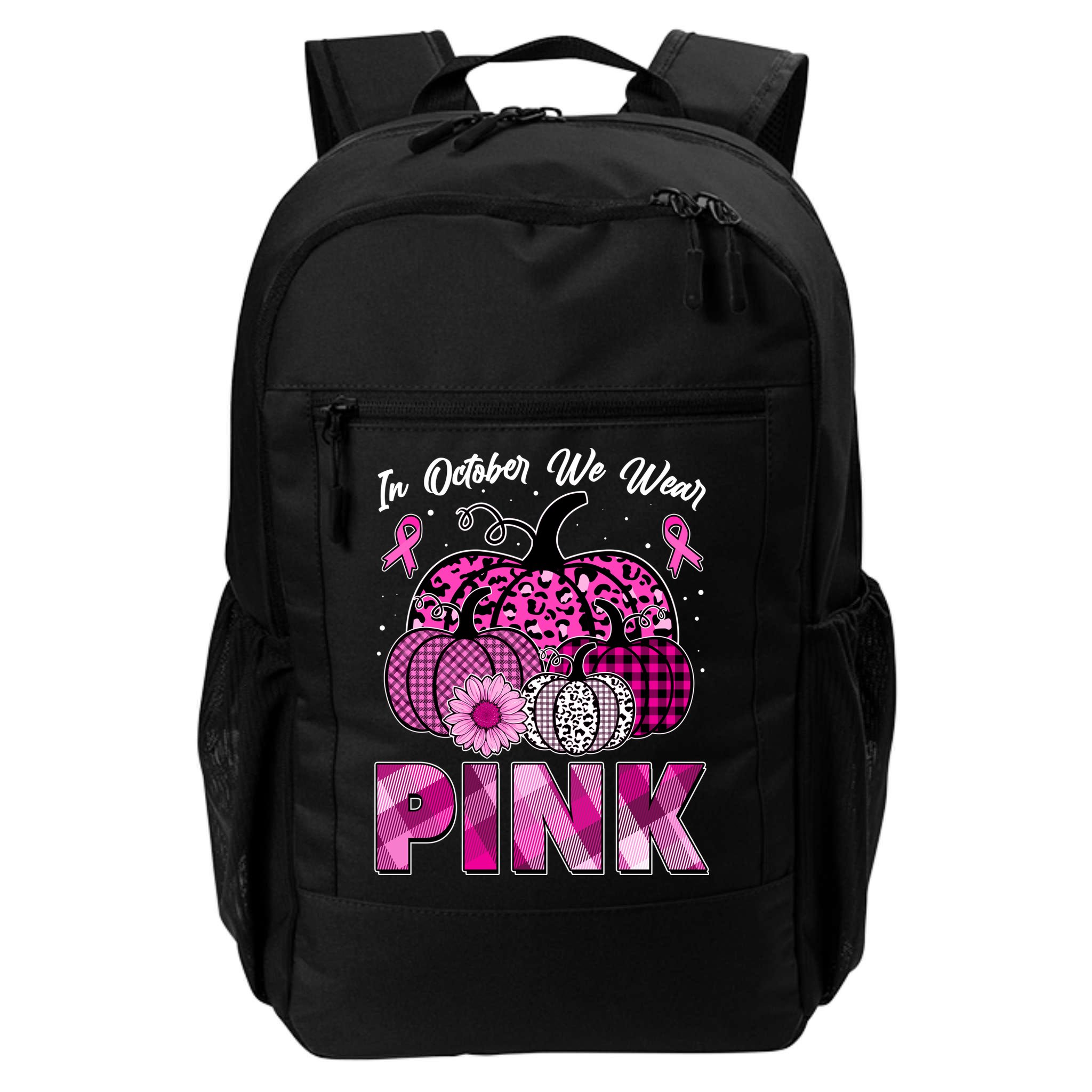 Breast Cancer Awareness In October We Wear Pink Pink Pumpkins Backpack