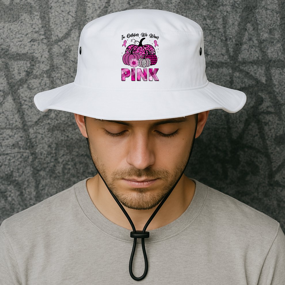 Breast Cancer Awareness In October We Wear Pink Pink Pumpkins Bucket Hat