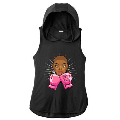 Breast Cancer Afro African American For Women Girls Ladies PosiCharge Tri-Blend Wicking Draft Hoodie Tank