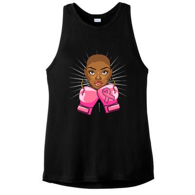 Breast Cancer Afro African American For Women Girls Ladies PosiCharge Tri-Blend Wicking Tank