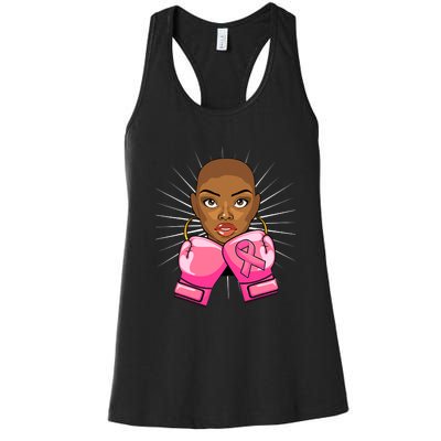 Breast Cancer Afro African American For Women Girls Women's Racerback Tank