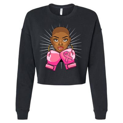 Breast Cancer Afro African American For Women Girls Cropped Pullover Crew