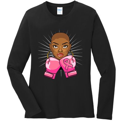 Breast Cancer Afro African American For Women Girls Ladies Long Sleeve Shirt