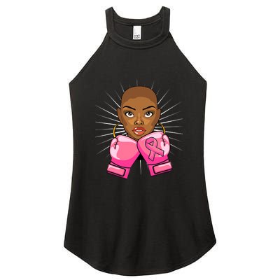 Breast Cancer Afro African American For Women Girls Women's Perfect Tri Rocker Tank