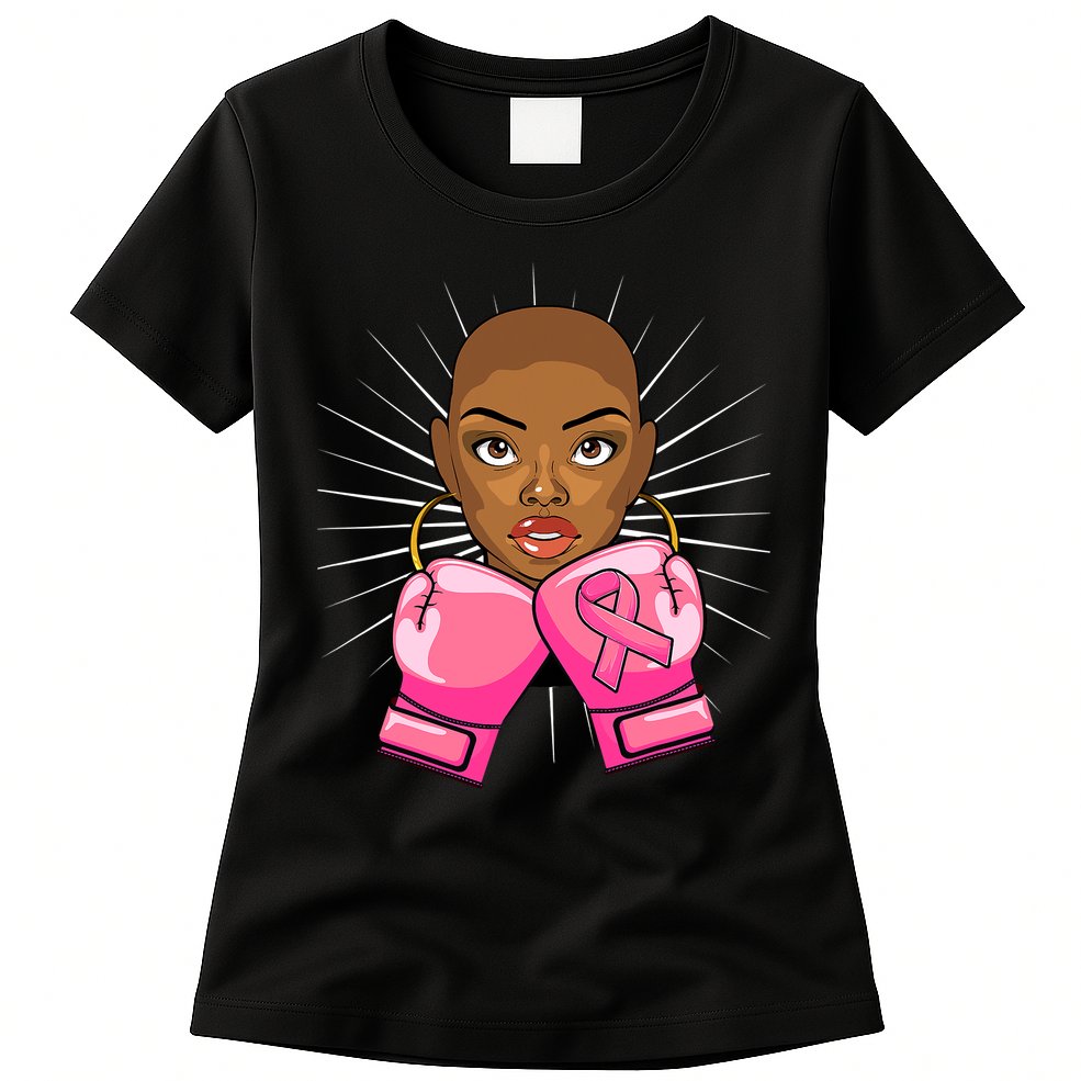 Breast Cancer Afro African American For Women Girls Womens T-Shirt