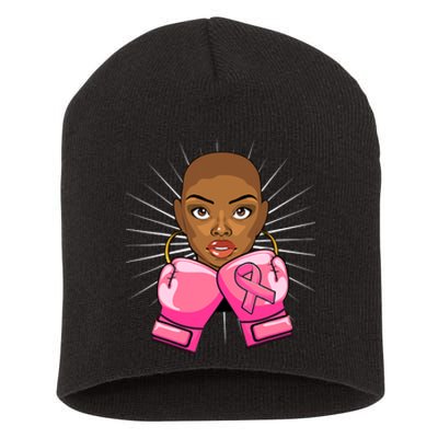 Breast Cancer Afro African American For Women Girls Short Acrylic Beanie