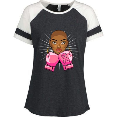 Breast Cancer Afro African American For Women Girls Enza Ladies Jersey Colorblock Tee