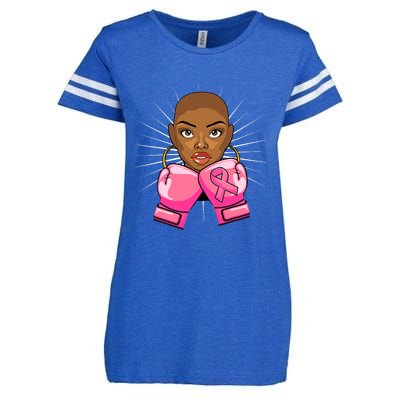 Breast Cancer Afro African American For Women Girls Enza Ladies Jersey Football T-Shirt