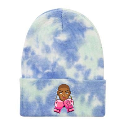 Breast Cancer Afro African American For Women Girls Tie Dye 12in Knit Beanie