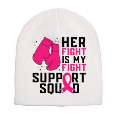 Breast Cancer Awareness Husband Support Squad Short Acrylic Beanie