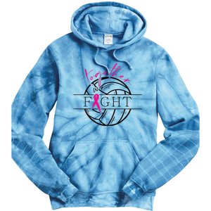 Breast Cancer Awareness Together We Fight Volleyball Pink Tie Dye Hoodie