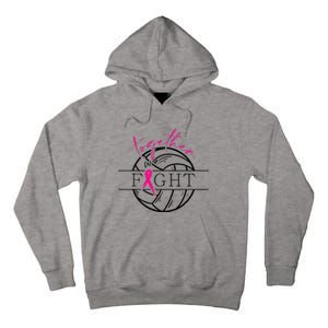 Breast Cancer Awareness Together We Fight Volleyball Pink Tall Hoodie