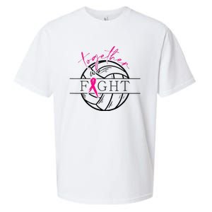 Breast Cancer Awareness Together We Fight Volleyball Pink Sueded Cloud Jersey T-Shirt