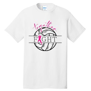 Breast Cancer Awareness Together We Fight Volleyball Pink Tall T-Shirt