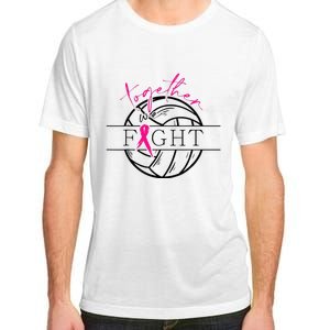 Breast Cancer Awareness Together We Fight Volleyball Pink Adult ChromaSoft Performance T-Shirt