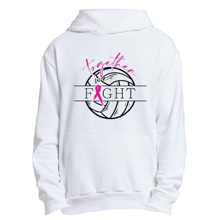 Breast Cancer Awareness Together We Fight Volleyball Pink Urban Pullover Hoodie