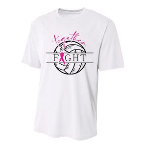 Breast Cancer Awareness Together We Fight Volleyball Pink Performance Sprint T-Shirt