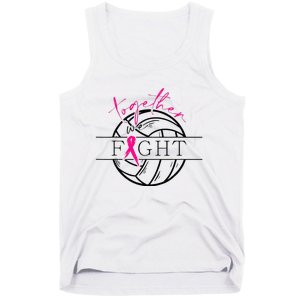 Breast Cancer Awareness Together We Fight Volleyball Pink Tank Top