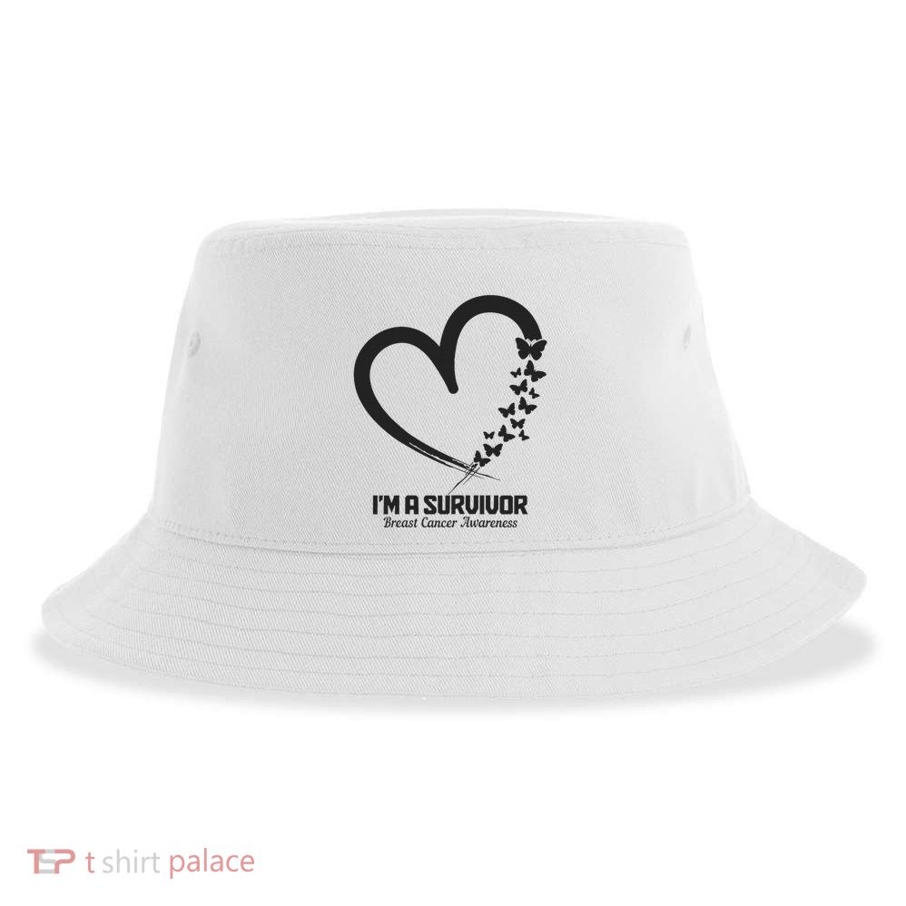Breast Cancer Awareness Month October Pink Ribbon Survivor Sustainable Bucket Hat