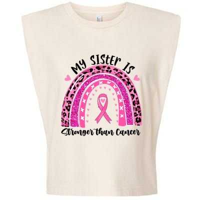 Breast Cancer Awareness My Sister Is Stronger Than Cancer Meaningful Gift Garment-Dyed Women's Muscle Tee