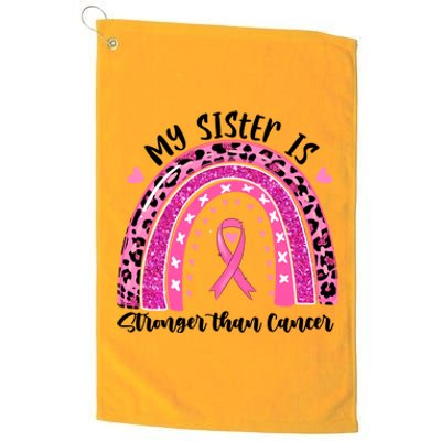 Breast Cancer Awareness My Sister Is Stronger Than Cancer Meaningful Gift Platinum Collection Golf Towel