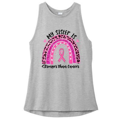 Breast Cancer Awareness My Sister Is Stronger Than Cancer Meaningful Gift Ladies PosiCharge Tri-Blend Wicking Tank