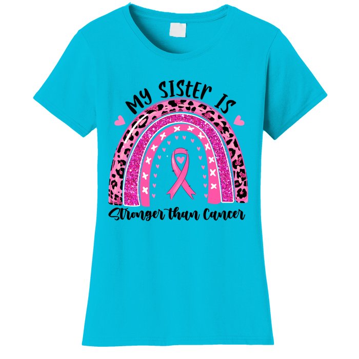 Breast Cancer Awareness My Sister Is Stronger Than Cancer Meaningful Gift Women's T-Shirt