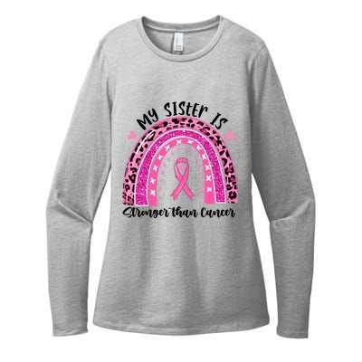 Breast Cancer Awareness My Sister Is Stronger Than Cancer Meaningful Gift Womens CVC Long Sleeve Shirt