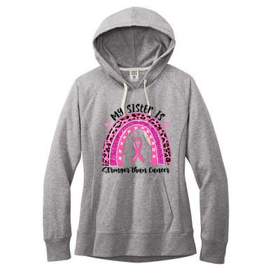 Breast Cancer Awareness My Sister Is Stronger Than Cancer Meaningful Gift Women's Fleece Hoodie