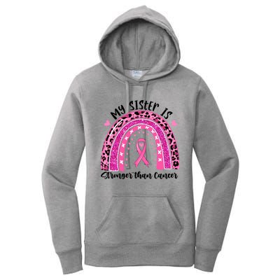 Breast Cancer Awareness My Sister Is Stronger Than Cancer Meaningful Gift Women's Pullover Hoodie