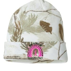 Breast Cancer Awareness My Sister Is Stronger Than Cancer Meaningful Gift Kati Licensed 12" Camo Beanie