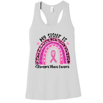 Breast Cancer Awareness My Sister Is Stronger Than Cancer Meaningful Gift Women's Racerback Tank