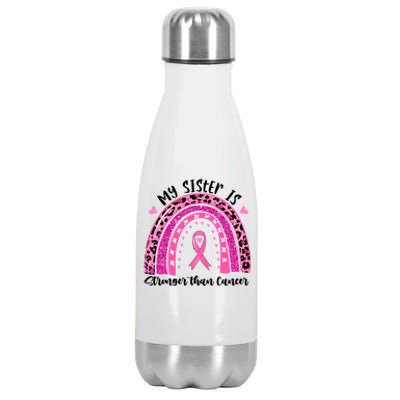 Breast Cancer Awareness My Sister Is Stronger Than Cancer Meaningful Gift Stainless Steel Insulated Water Bottle