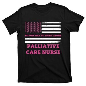 Breast Cancer Awareness Palliative Care Nurse P.Ink Ribbon T-Shirt