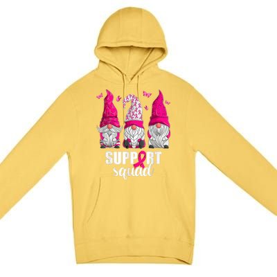 Breast Cancer Awareness Gnomes Support Squad Premium Pullover Hoodie