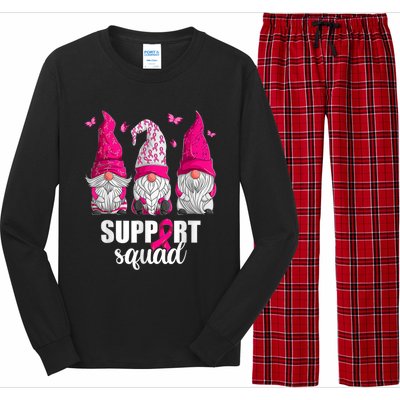 Breast Cancer Awareness Gnomes Support Squad Long Sleeve Pajama Set