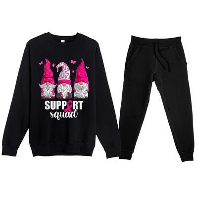 Breast Cancer Awareness Gnomes Support Squad Premium Crewneck Sweatsuit Set