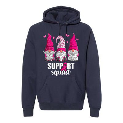 Breast Cancer Awareness Gnomes Support Squad Premium Hoodie